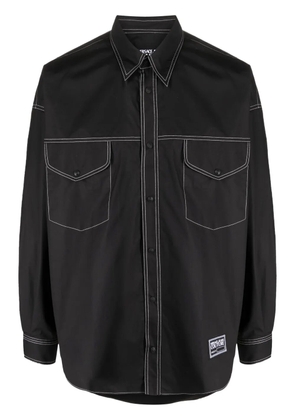 Versace Jeans Couture logo-patch cotton shirt - Black