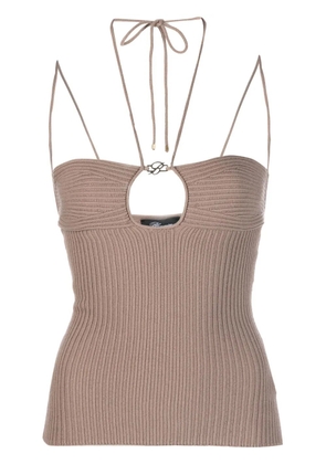 Blumarine halterneck knitted top - Brown