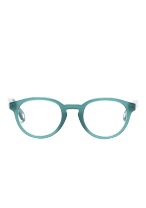 Giorgio Armani logo-engraved oval-frame glasses - Green