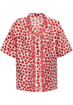 Versace Strawberry Garden silk shirt - White