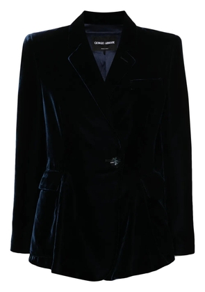 Giorgio Armani single-breasted velvet blazer - Blue