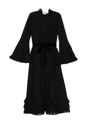 Valentino Garavani ruffled bell-sleeve dress - Black