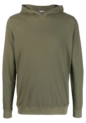 Zanone cotton long-sleeved hoodie - Green