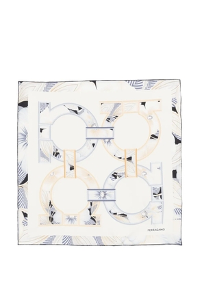 Ferragamo logo-print silk scarf - Neutrals