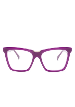 Max Mara Eyewear logo-engraved square-frame glasses - Purple