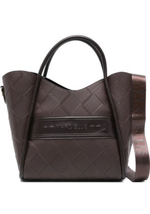 Marc Ellis top-handles logo-embossed shoulder bag - Brown