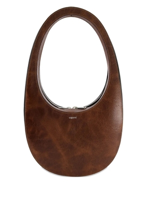 Coperni Swipe zipped leather shoulder bag - Brown