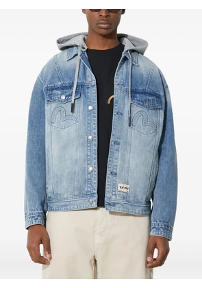 EVISU hooded denim jacket - Blue