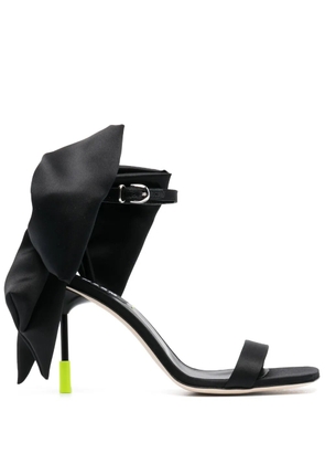 MSGM bow-detail 100mm leather sandals - Black