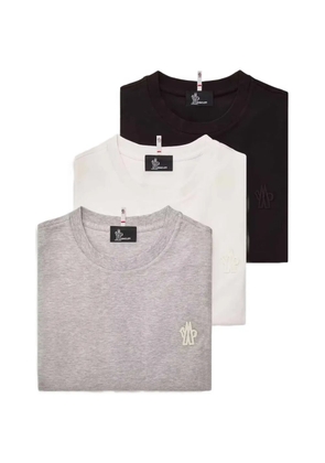 Moncler Grenoble logo round-neck T-shirt (set of three) - Grey