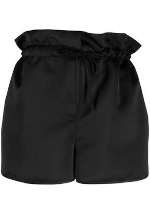 Erika Cavallini satin-finish drawstring shorts - Black