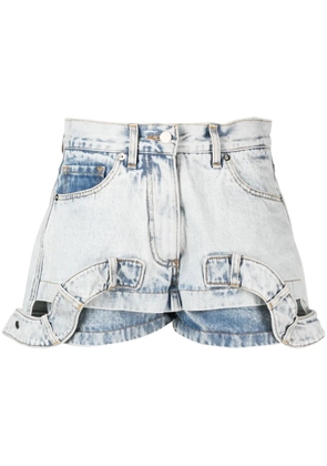 Almaz mid-rise layered denim shorts - Blue