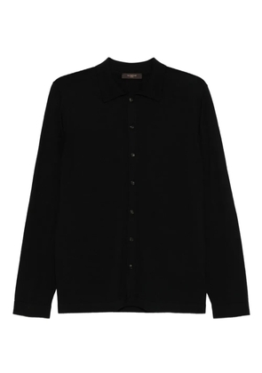 Zanone virgin-wool button-front shirt - Black