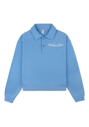 Sporty & Rich Wellness Club embroidered polo neck top - Blue