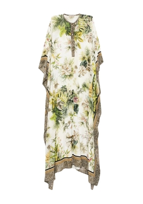 Elie Saab savannah-print chiffon kaftan - Green