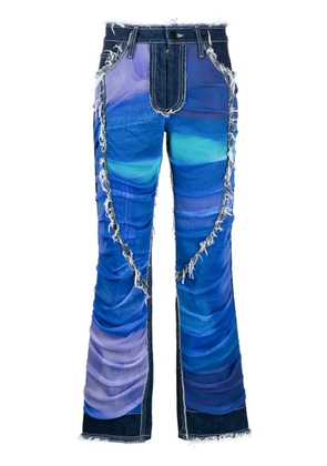 Paula Canovas del Vas tulle-panels straight-leg jeans - Blue