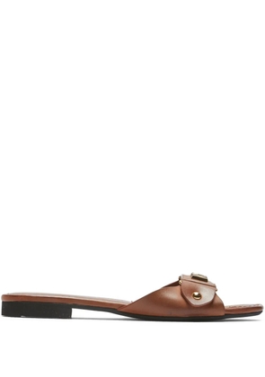 Nº21 logo-lettering leather sandals - Brown