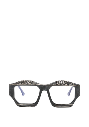 Kuboraum embellished-detail geometric-frame glasses - Black