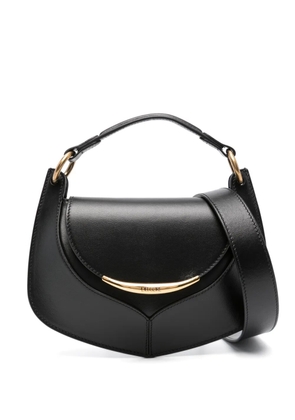 Del Core logo-engraved leather shoulder bag - Black