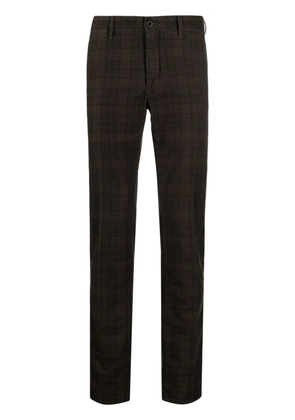 Incotex check-print straight-leg trousers - Brown