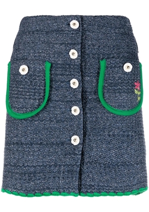 CORMIO Chiara flower-buttons short skirt - Blue