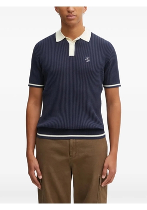 Filling Pieces ribbed polo top - Blue
