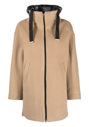 Herno zip-up hooded coat - Neutrals