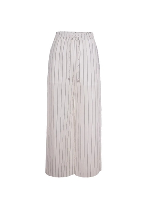 LIU JO striped drawstring trousers - White