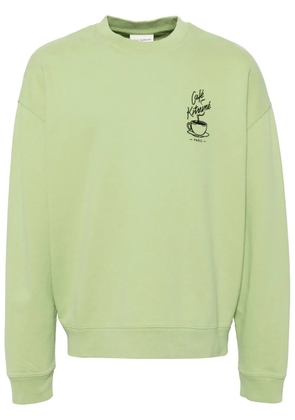 CAFÉ KITSUNÉ logo-embroidered sweatshirt - Green