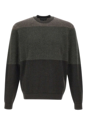 Emporio Armani diamond-pattern wool sweater - Grey
