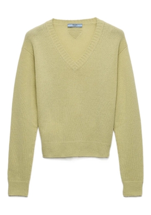 Prada V-neck ribbed sweater - Green