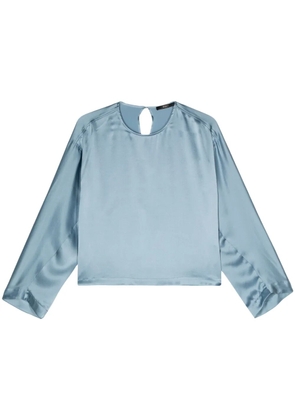 Seventy drop-shoulder satin-finish blouse - Blue
