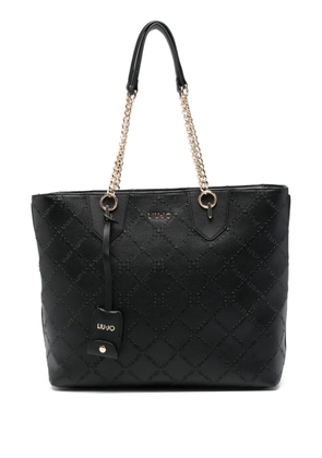 LIU JO embossed chain-handles tote bag - Black