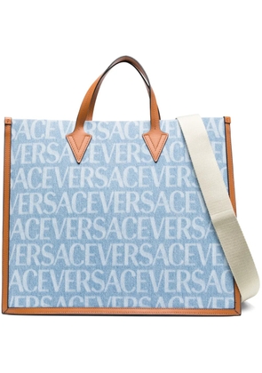 Versace Versace Allover denim tote bag - Blue