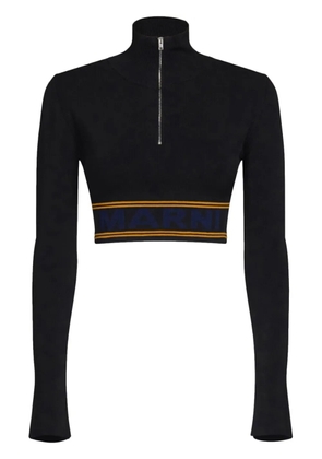Marni logo-underband cropped jumper - Black