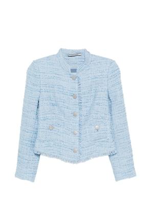 Tagliatore Jaqueline button frayed jacket - Blue