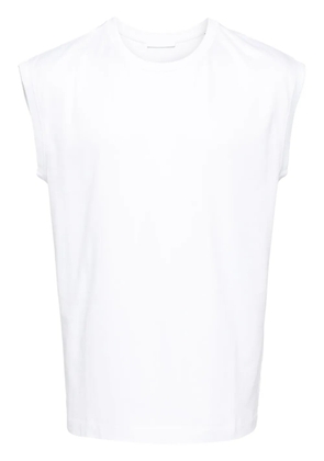 Helmut Lang logo-print sleeveless T-shirt - White