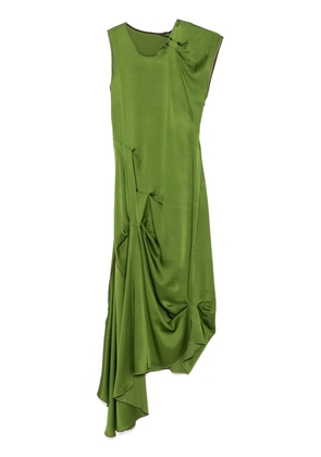 Victoria Beckham draped tuck-detail midi dress - Green