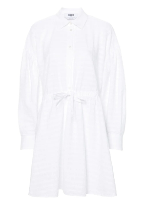 MSGM seersucker mini dress - White