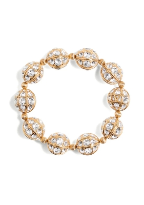Valentino Garavani crystal-embellished gold bracelet