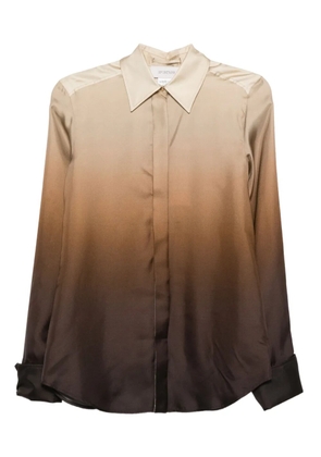 Sportmax ombré-effect silk shirt - Brown