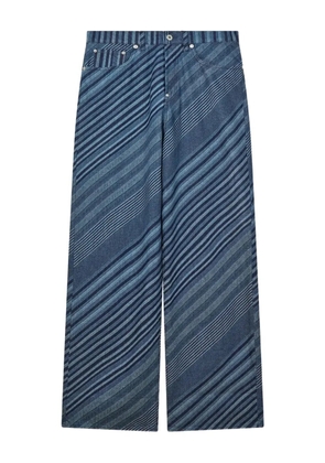 Kenzo Diagonal Stripe cotton trousers - Blue