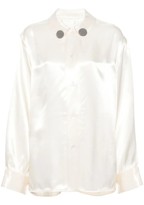 Jil Sander logo-appliqué drop-shoulder shirt - Neutrals