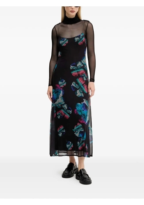 Desigual floral print midi dress - Black