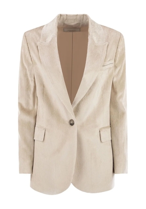 Peserico stripes-texture blazer - Neutrals