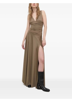 Aniye By V-neck slit maxi dress - Brown