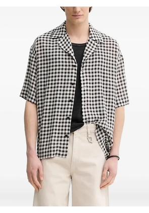 Won Hundred check short-sleeve shirt - Black