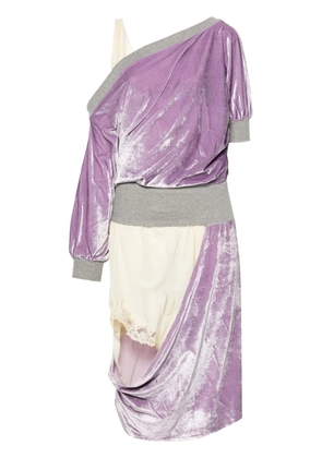 ALL IN Sliced Velvet midi dress - Purple