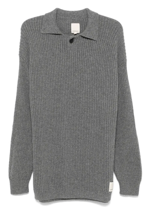 Emporio Armani ribbed-knit polo shirt - Grey