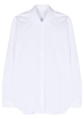 Barba spread-collar cotton-blend shirt - White